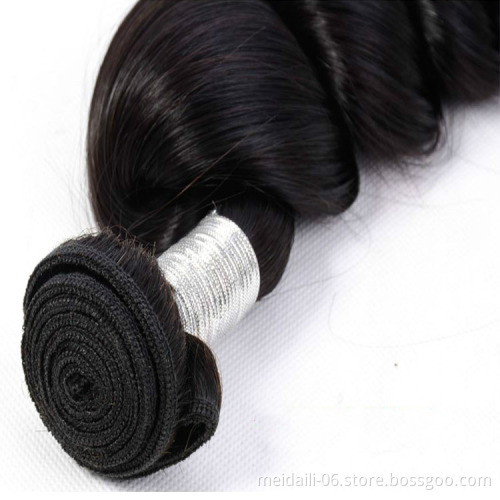 Human Hair Virgin Vendor From China,  Brazilian Virgin Hair Extensions Loose Wave Style Extensions bundles For Black Women